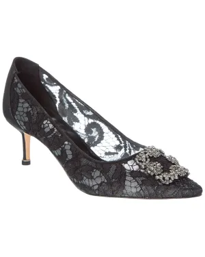 Manolo Blahnik Hangisi 50 Lace & Satin Pump