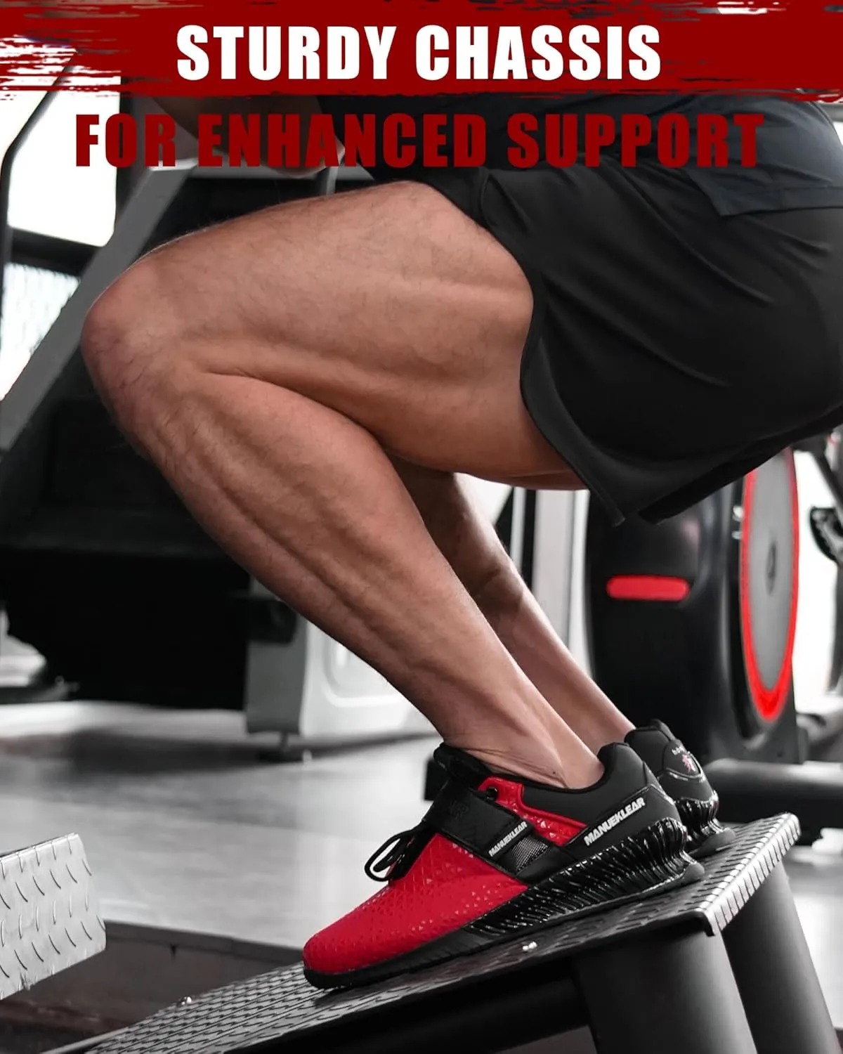MANUEKLEAR Deadlift Shoes, Strong Anti-Slip Lifting Shoes for Men, Professional Training Weightlifting Shoes for Men and Women, Squat Shoes for Powerlifting with Rubber Non-Slip Sole