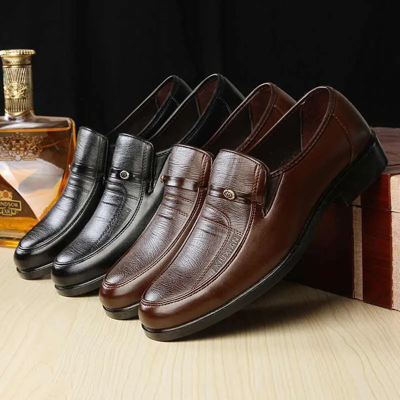 Men's Formal Business Oxford Shoes Office Work Breathable Flat Shoes