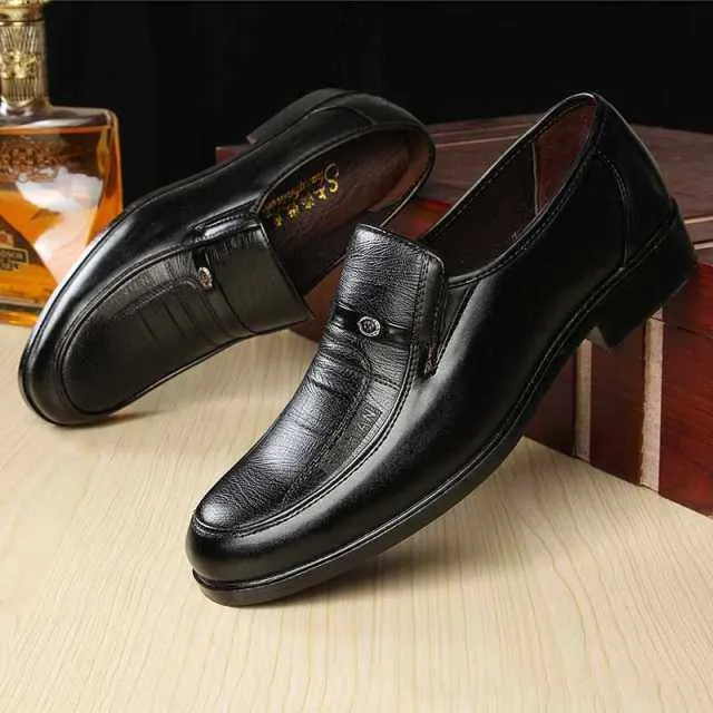 Men's Formal Business Oxford Shoes Office Work Breathable Flat Shoes