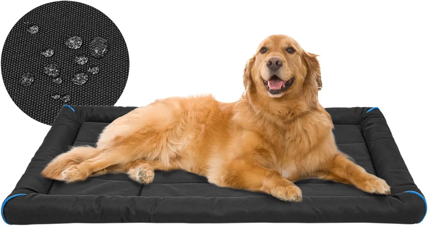 Miguel Oxford 900D Outdoor Waterproof Dog Bed for Metal Dog Crates Water-Resistant All Weather Pet Mat Durable Easy Wipe Clean Travel Indoor Outdoor Puppy Cat Crate Bed 48inch, Black