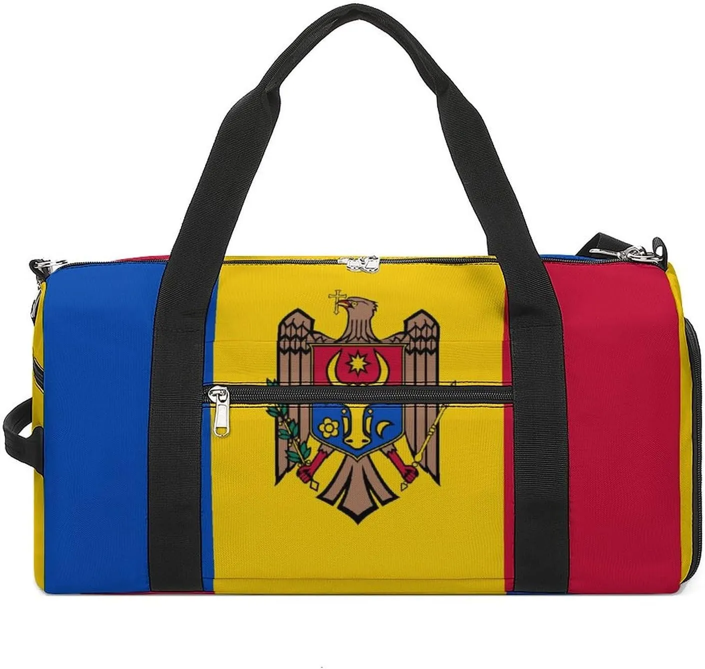 Moldova Flag Duffel Bag for Men Women with Shoe Compartment Carry On Tote
