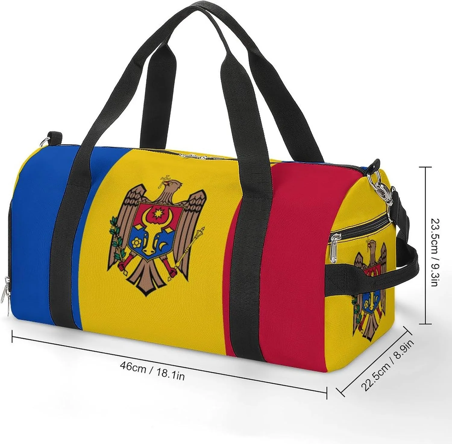 Moldova Flag Duffel Bag for Men Women with Shoe Compartment Carry On Tote