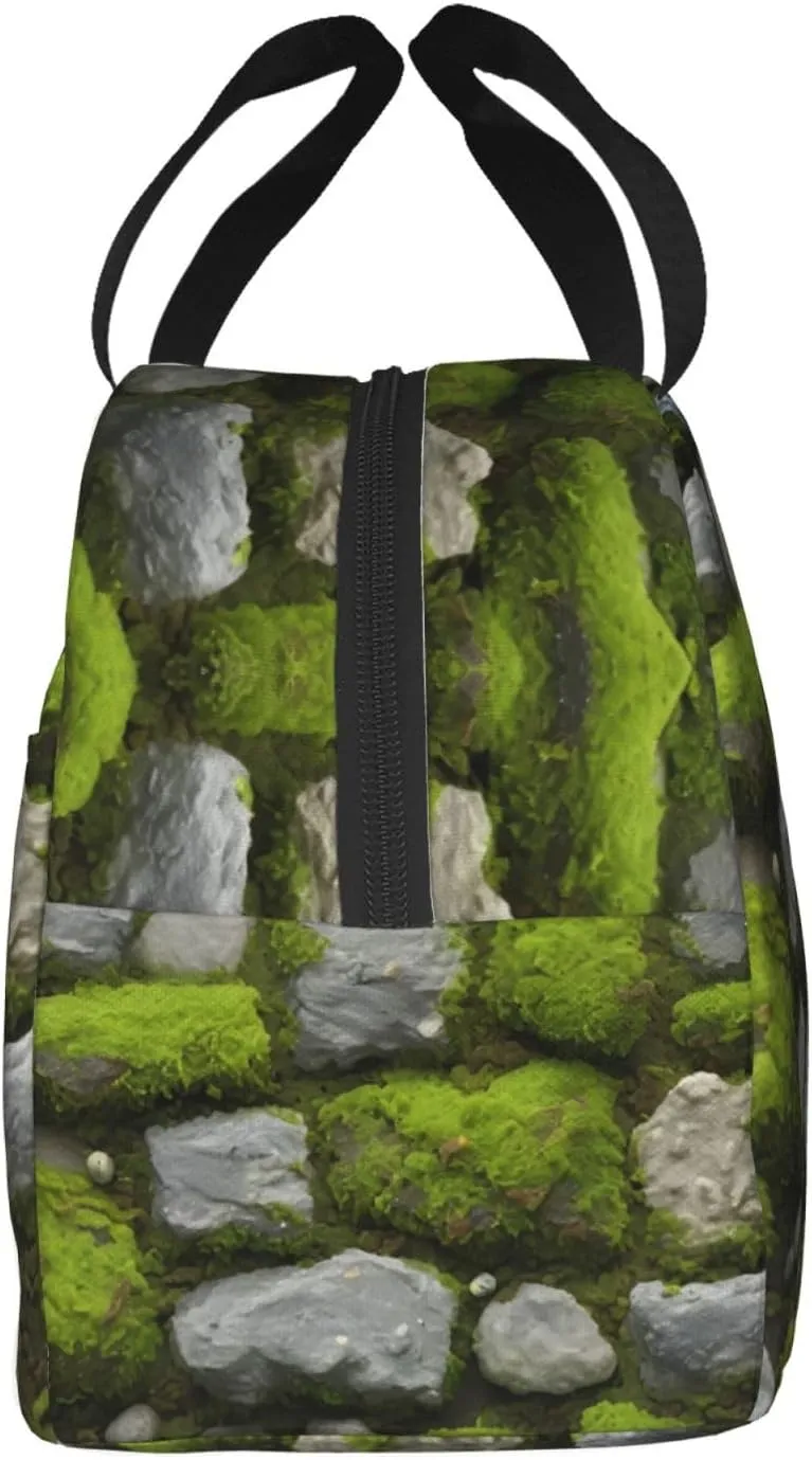 Moss Stone Pavement Lunch Bag for Women Men Insulated Lunch Box for Work/Picnic/Travel Reusable Durable Lunch Box