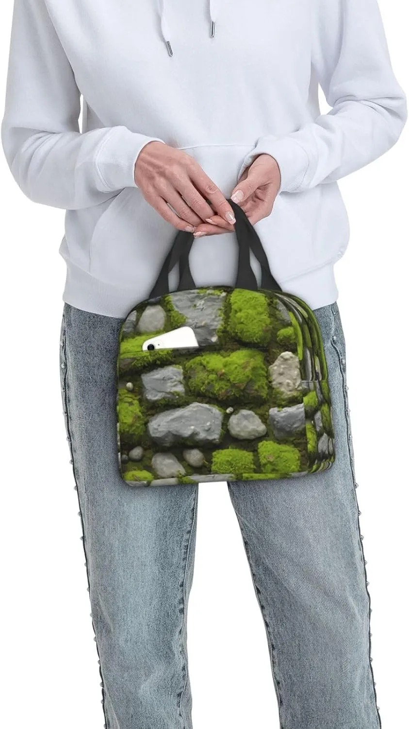 Moss Stone Pavement Lunch Bag for Women Men Insulated Lunch Box for Work/Picnic/Travel Reusable Durable Lunch Box
