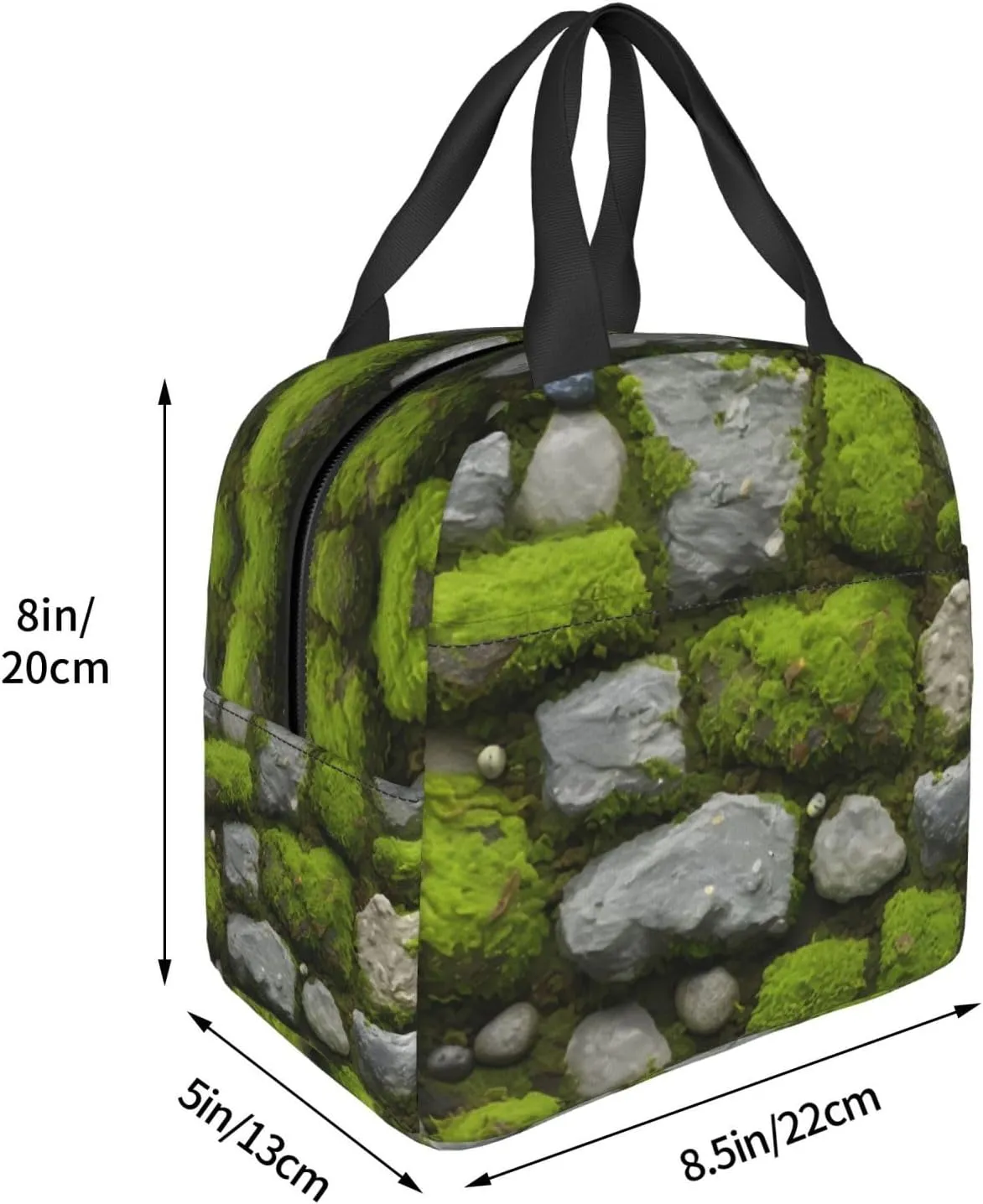 Moss Stone Pavement Lunch Bag for Women Men Insulated Lunch Box for Work/Picnic/Travel Reusable Durable Lunch Box
