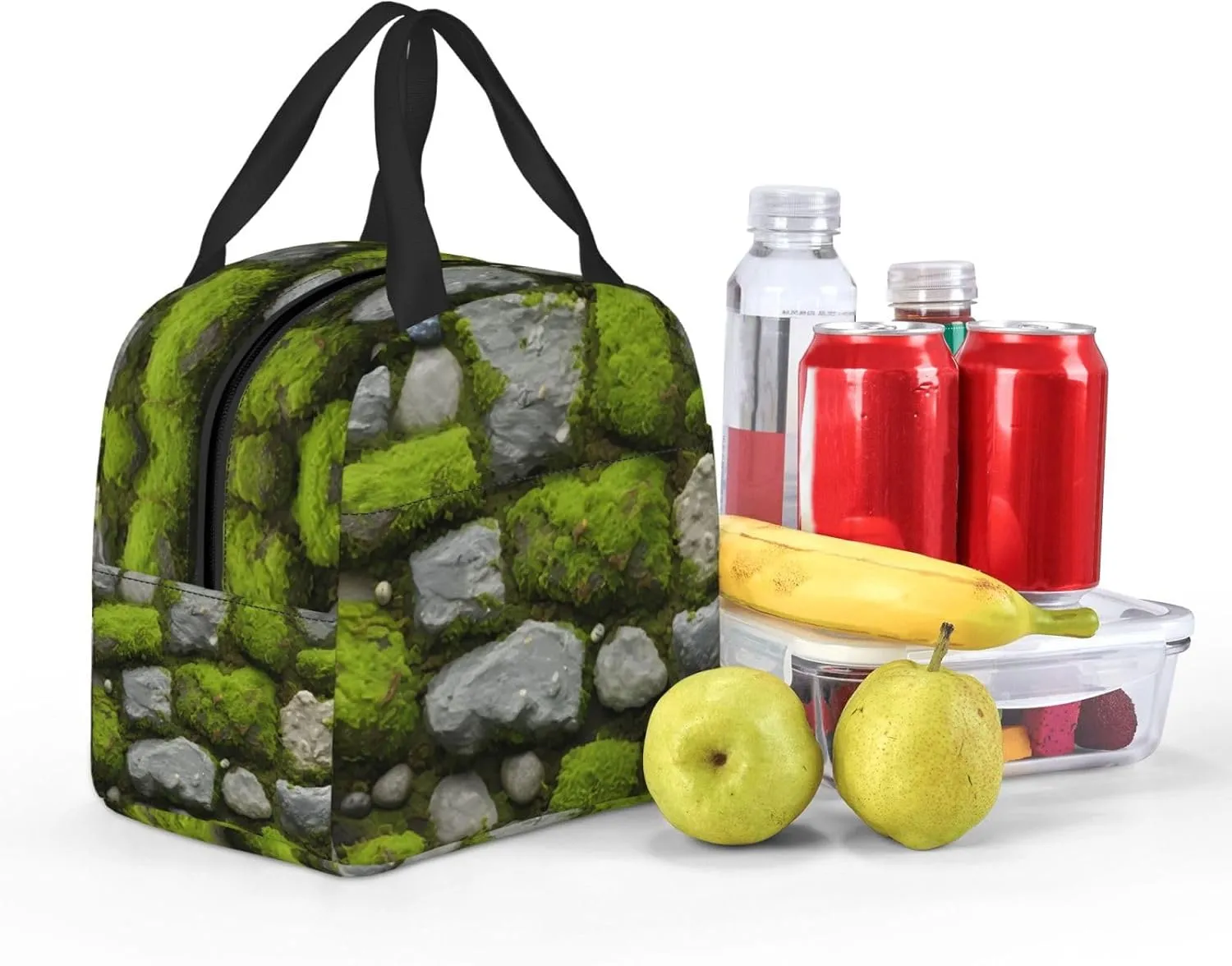 Moss Stone Pavement Lunch Bag for Women Men Insulated Lunch Box for Work/Picnic/Travel Reusable Durable Lunch Box