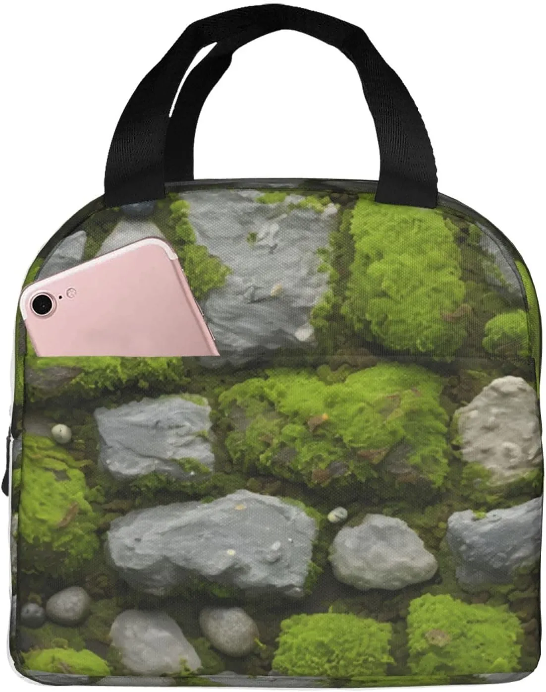 Moss Stone Pavement Lunch Bag for Women Men Insulated Lunch Box for Work/Picnic/Travel Reusable Durable Lunch Box