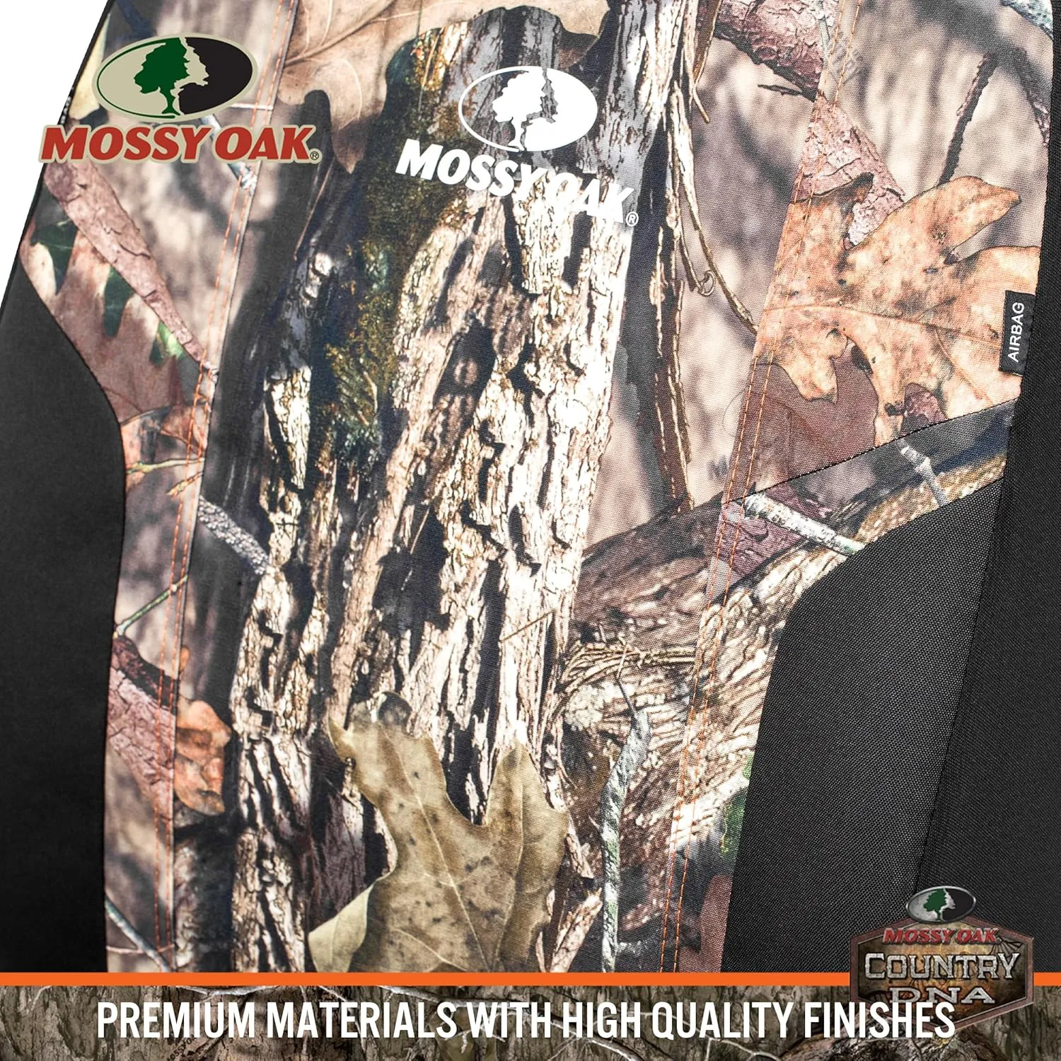 MOSSY OAK Low Back Camo Seat Covers, Airbag Compatible, Universial Fit, Fit Most Bucket Seats - Made with Premium Rip-Stop Oxford Fabric - Official Licensed Product