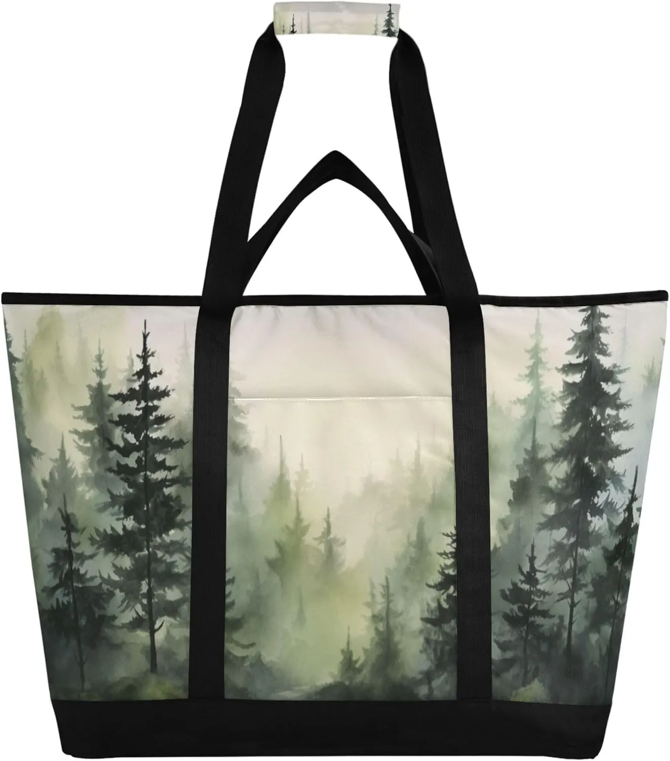 Mountain Reusable Insulated Cooler Bag with Ice Pack Compartment - Large 47L Waterproof Thermal Grocery Tote for Picnic Beach Camping Lunch Storage