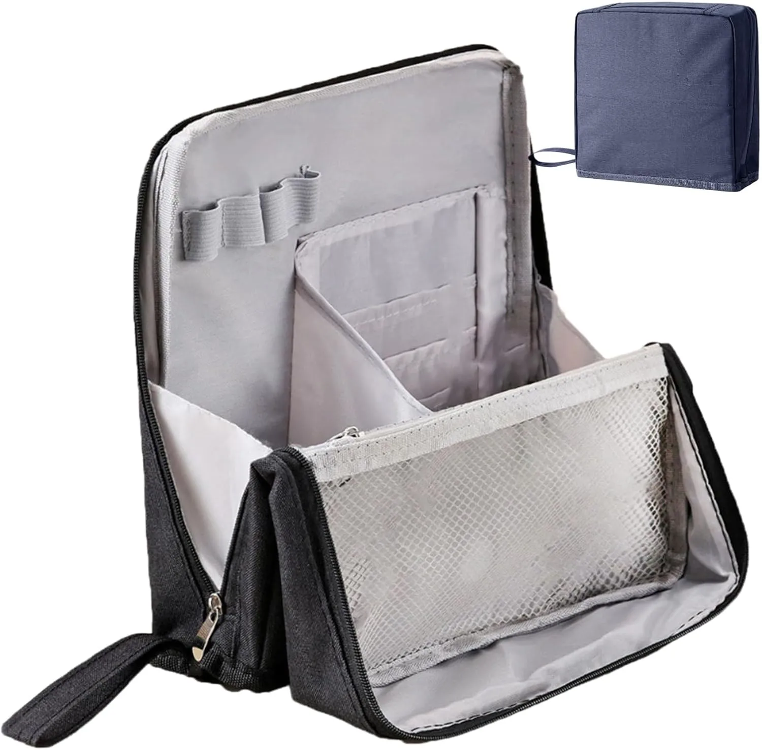 Multi-purpose Large Capacity Oxford Cloth Standing Makeup Bag, Portable Toiletry Bag for Makeup Brushes, Large Capacity Stationery Organizer (Black)