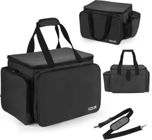 Multi-Purpose Picnic Gear Bag - Outdoor Camping Organizer Storage Bag for Cooking Utensils, Tableware, Gas Bottles, and Spices | Waterproof and Durable | 19.5x13.5x11.5 inches (Dark Gray)