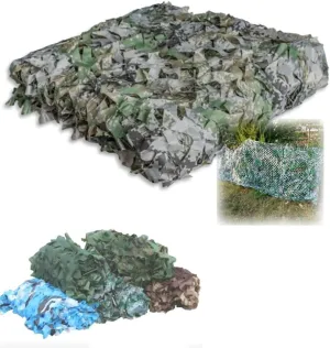 NILZA Outdoor Camouflage Netting Sun Shade Blinds Jungle Camo Net Hunting Camoflauge Sunshade Mesh Cover, 2x3 4x6 6x8 8x10 10x10m Shade Net for Patio Garden Decoration(2X3/(6.6x9.8ft))