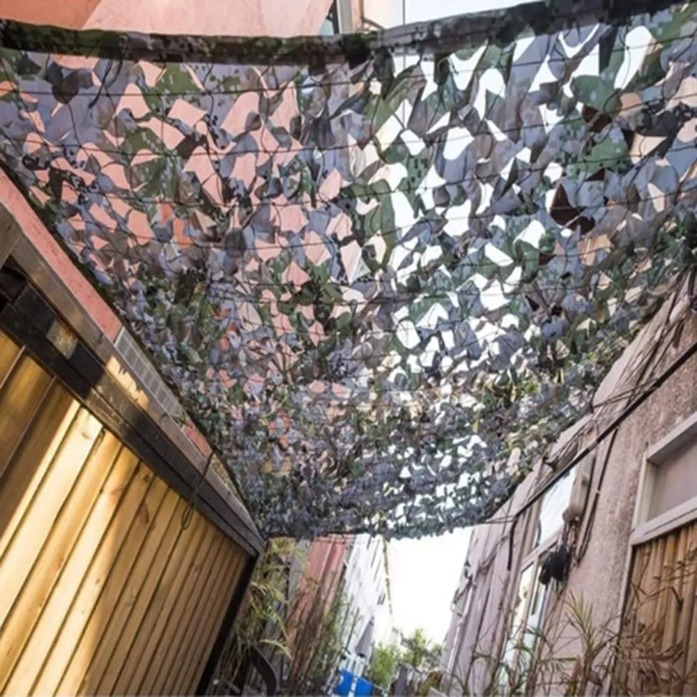 NILZA Outdoor Camouflage Netting Sun Shade Blinds Jungle Camo Net Hunting Camoflauge Sunshade Mesh Cover, 2x3 4x6 6x8 8x10 10x10m Shade Net for Patio Garden Decoration(2X3/(6.6x9.8ft))