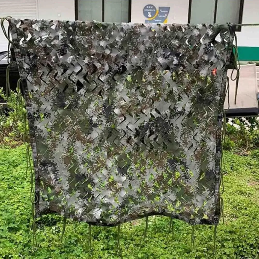 NILZA Outdoor Camouflage Netting Sun Shade Blinds Jungle Camo Net Hunting Camoflauge Sunshade Mesh Cover, 2x3 4x6 6x8 8x10 10x10m Shade Net for Patio Garden Decoration(2X3/(6.6x9.8ft))