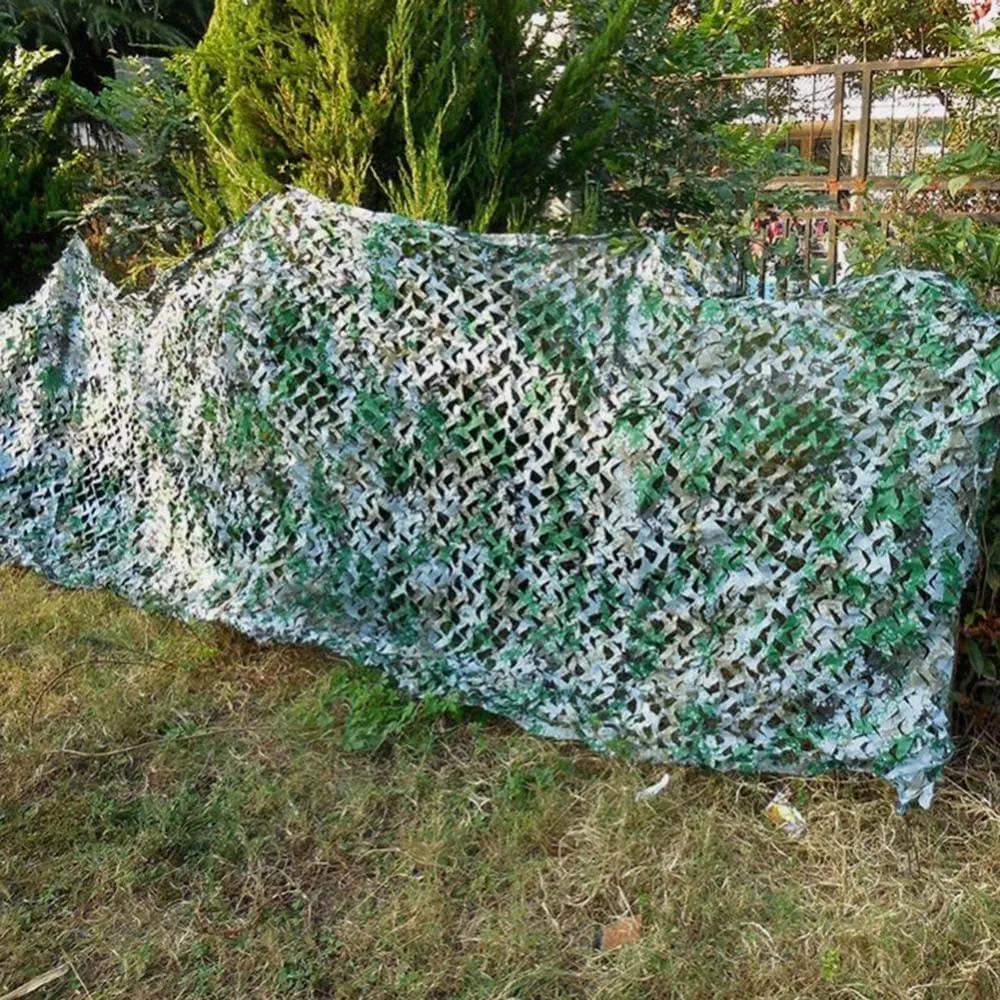 NILZA Outdoor Camouflage Netting Sun Shade Blinds Jungle Camo Net Hunting Camoflauge Sunshade Mesh Cover, 2x3 4x6 6x8 8x10 10x10m Shade Net for Patio Garden Decoration(2X3/(6.6x9.8ft))