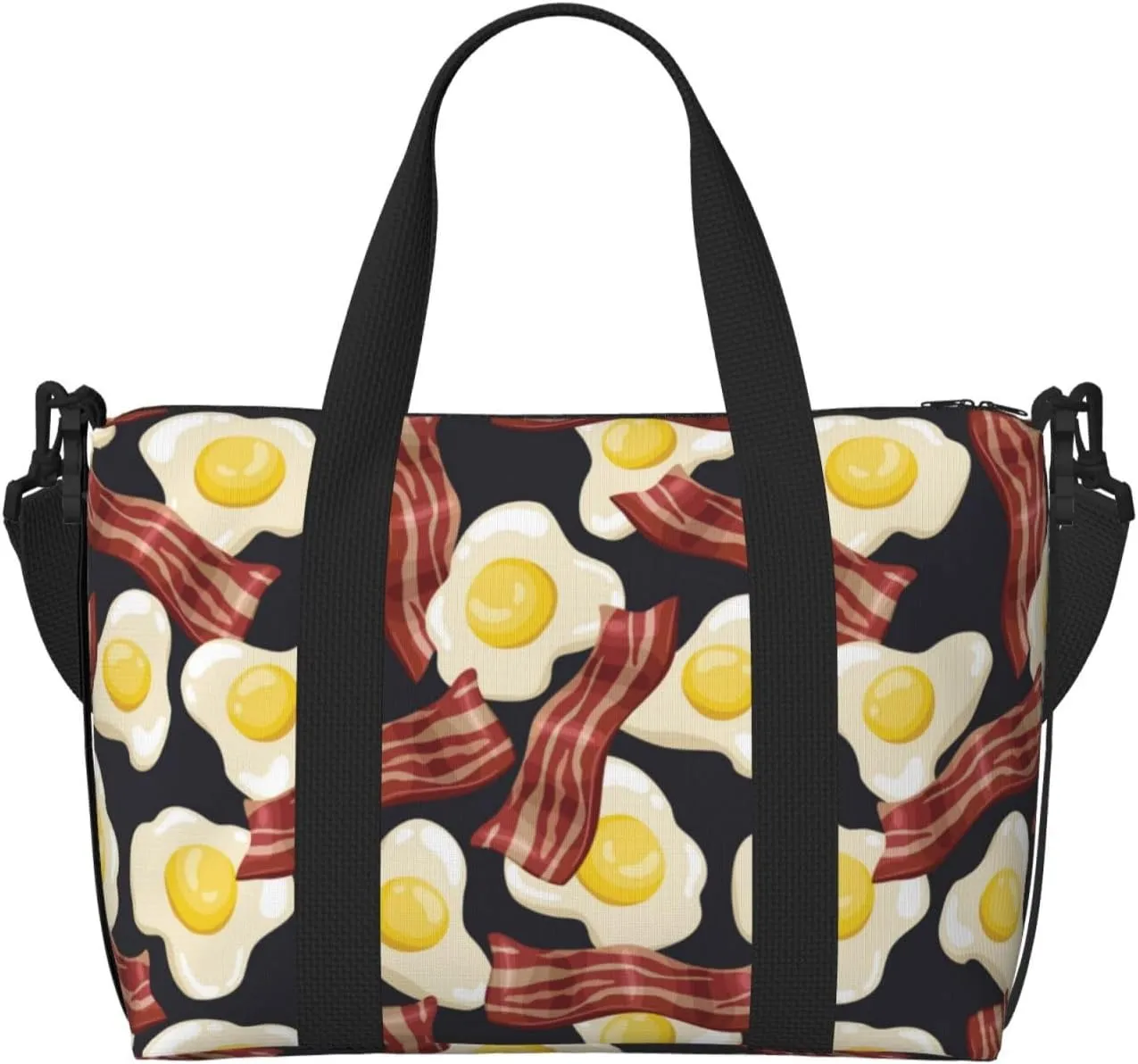 Novastar Laptop Tote Bag for Women Work - Cute Fried Egg Meat Overnight Weekender Bags for Women Travel, Gym Bag for Women Men, Personal Item Crossbody Travel Bags for Women Men Carry On