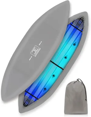 OCEANBROAD 300D/420D/600D Kayak Cover, Water-Resistant UV-Resistant Kayak Canoe Fishing Boat Dust Covers for Indoor and Outdoor Storage, Suitable for 10.8-12ft Kayak, 420D Gray