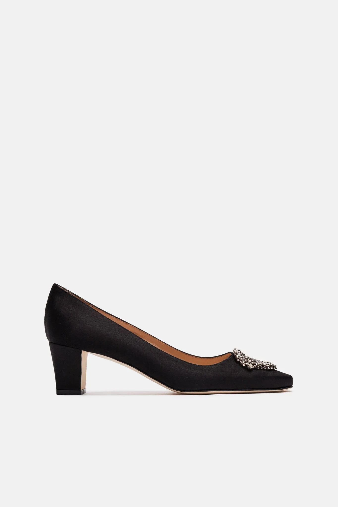 Okkato Jeweled Pump - Black Satin