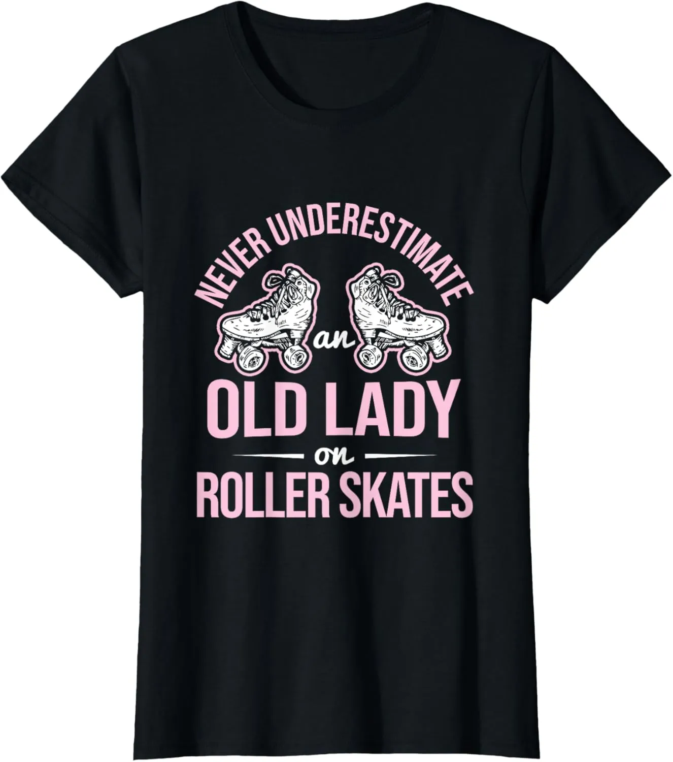 Old Lady On Roller Derby Roller Skating Roller Skate T-Shirt