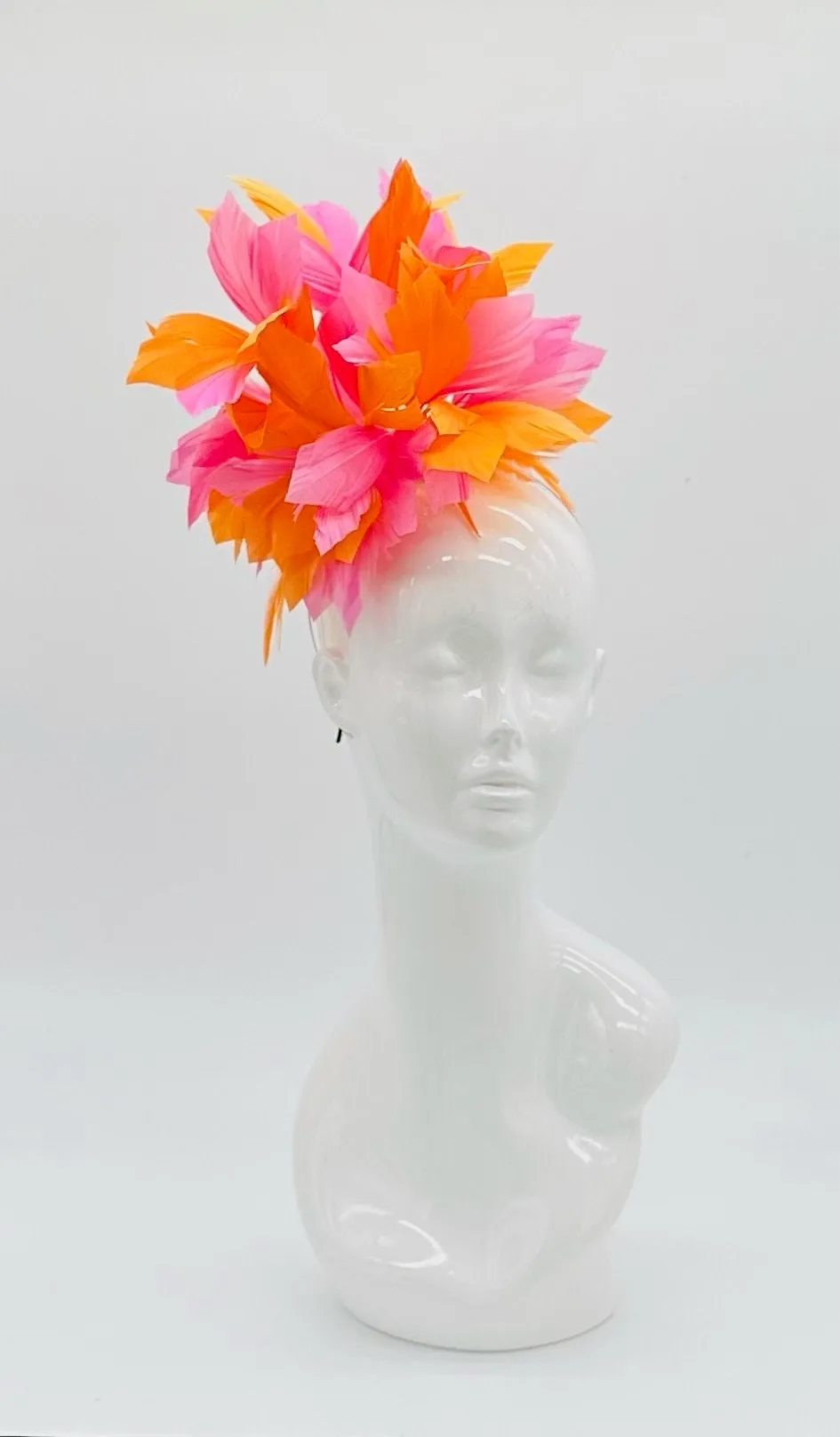 Orange and Pink Derby Fascinator, Kentucky Derby Hat Alternative, Kentucky derby hat (SILVER LINE, multiple color options available)