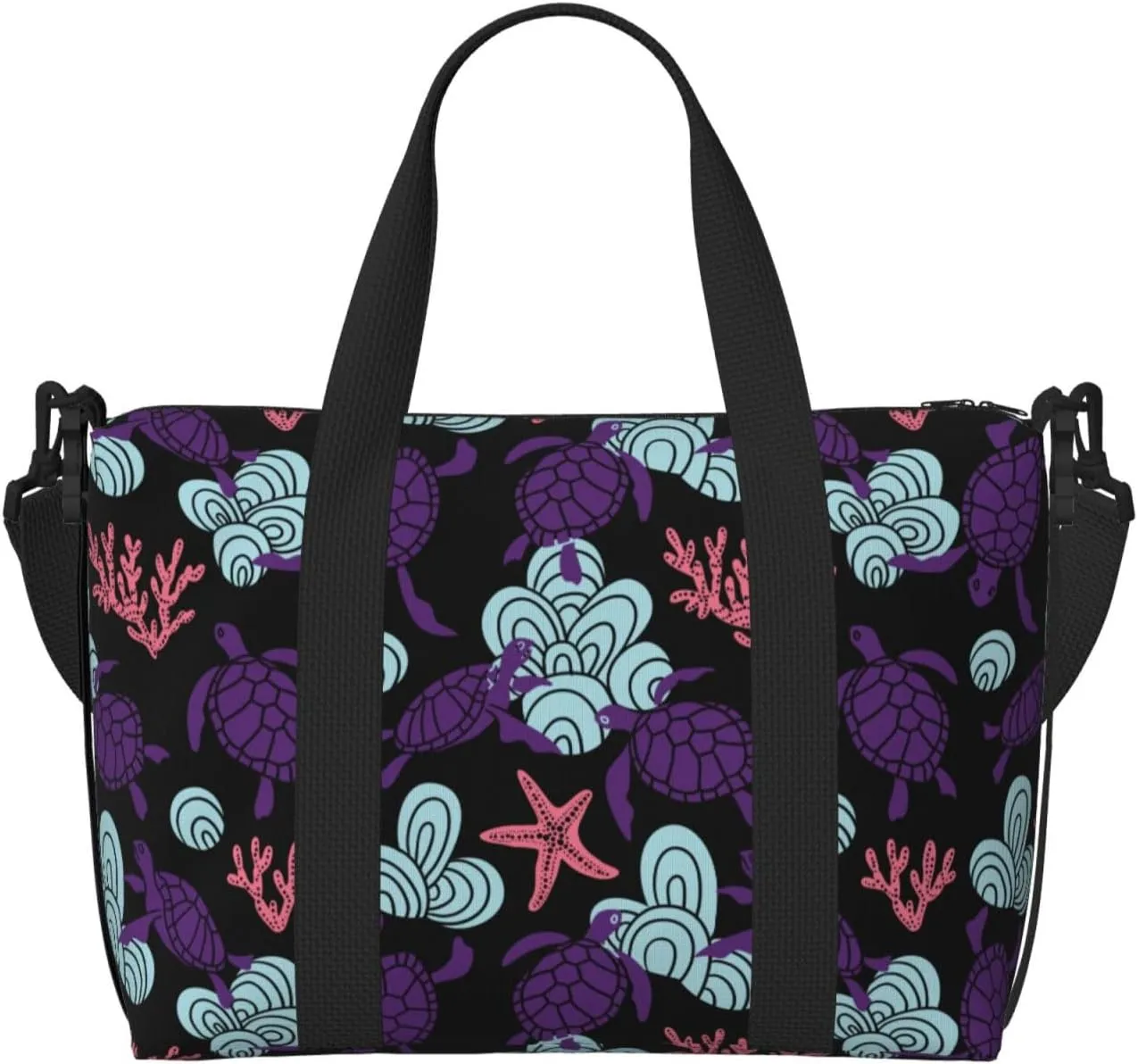 Ornamental Turtles Travel Bag for Women Men Weekender Bags Carry on Overnight Bag Tote Bag Yoga Gym Bag for Gym, Work, Weekend, Travel, Personal Items