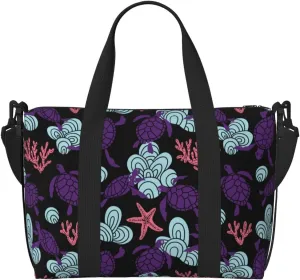 Ornamental Turtles Travel Bag for Women Men Weekender Bags Carry on Overnight Bag Tote Bag Yoga Gym Bag for Gym, Work, Weekend, Travel, Personal Items