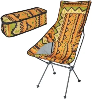 Outdoor Folding Camping Chair, Portable Lightweight Lounge Chair with 900D Ripstop Oxford Fabric, Durable Aluminum Alloy Frame, Compact & Breathable Mesh
