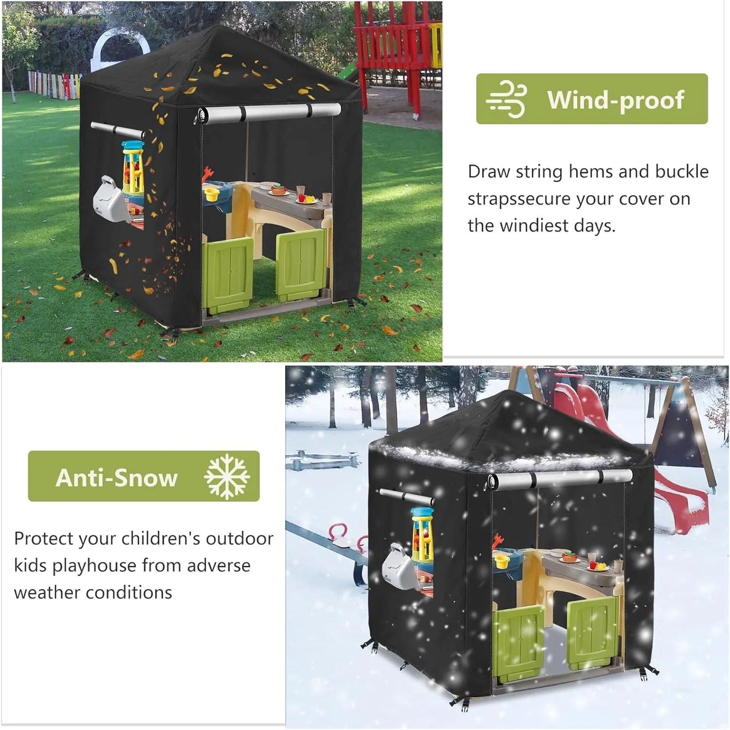 Outdoor Kids Playhouse Cover,Waterproof Cover Suitable for Multiple Brands With The Same Size Playhouse (56" W x 56" D x 60.2" H)