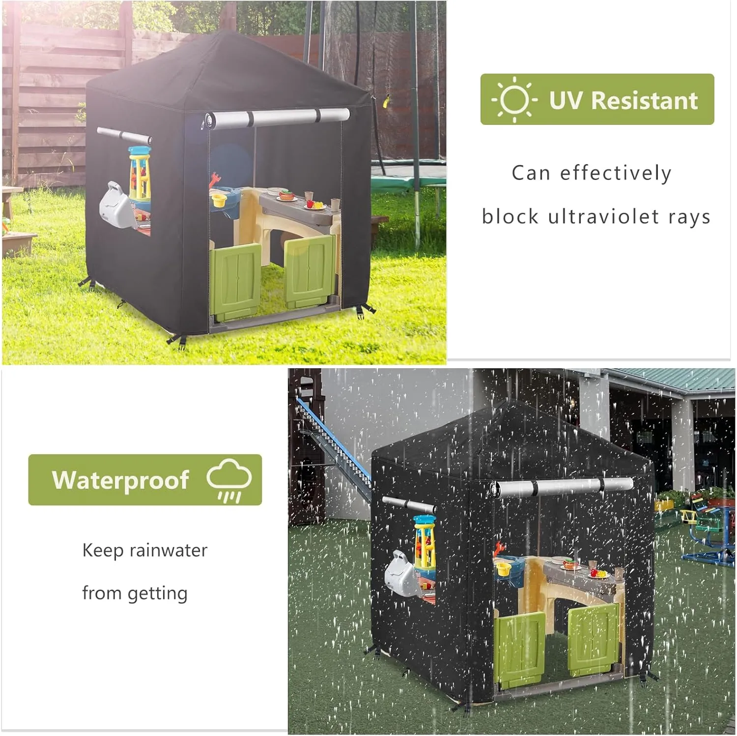 Outdoor Kids Playhouse Cover,Waterproof Cover Suitable for Multiple Brands With The Same Size Playhouse (56" W x 56" D x 60.2" H)