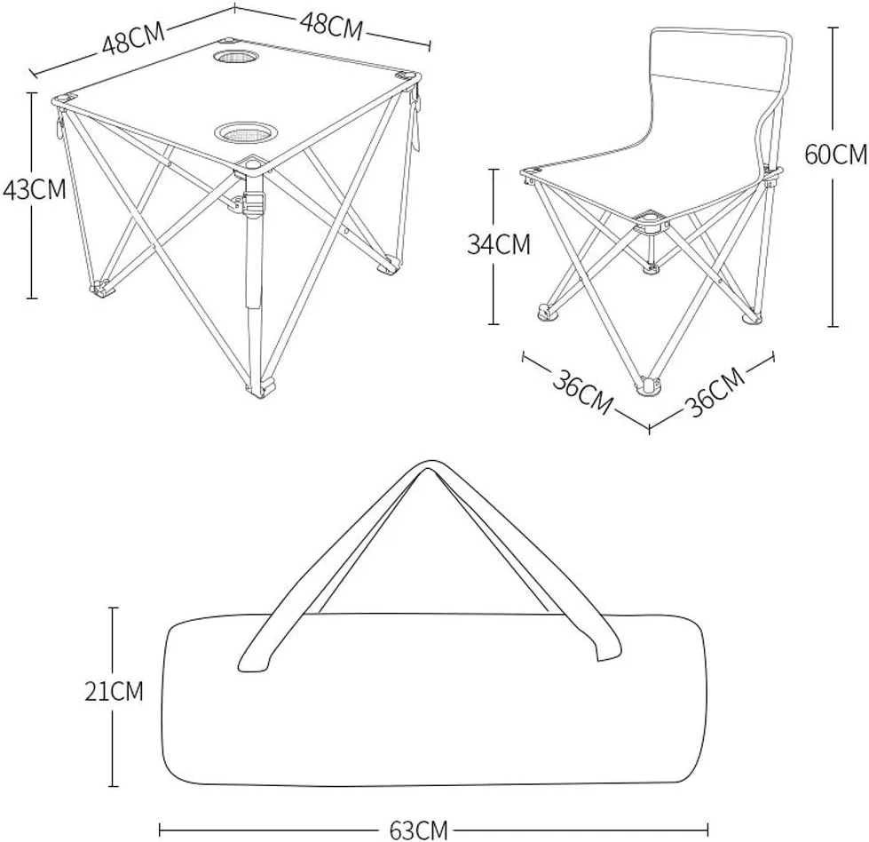 Outdoor Self-Driving Picnic Dining Table and Chair,5-Piece Portable Folding Chair,Camping Outdoor Folding Table Set