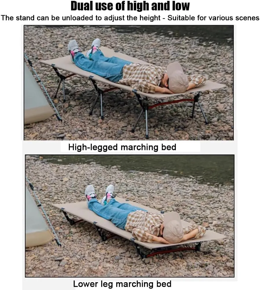 Outdoors Camping Cot for Adults - Durable Military Bed - Elevated Foldable Cot & Camp Cots - Cot up to 300 lbs - w/Organizer & Storage Bag(Green)