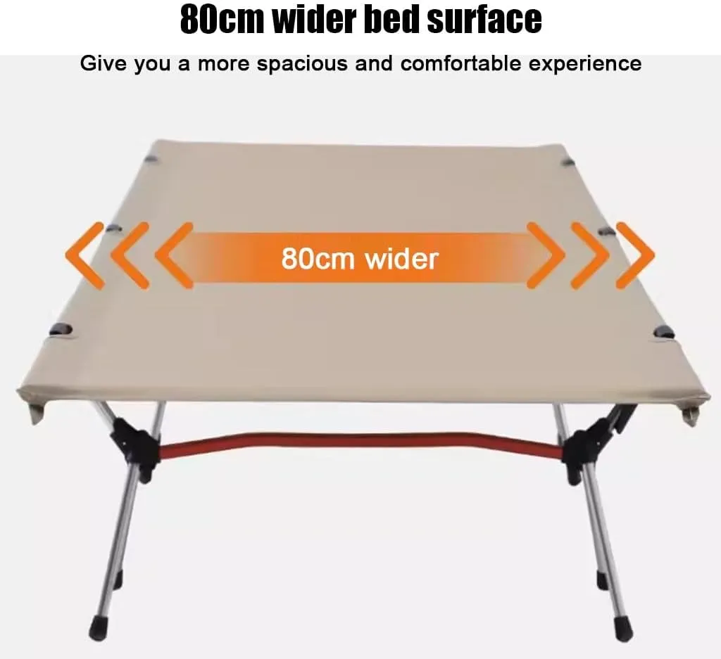 Outdoors Camping Cot for Adults - Durable Military Bed - Elevated Foldable Cot & Camp Cots - Cot up to 300 lbs - w/Organizer & Storage Bag(Green)