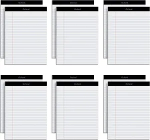 Oxford 8.5 x 11 Legal Pads, 12 Pack, Wide Ruled, White Paper, 50 Sheets Per Writing Pad, Made in the USA (74030)