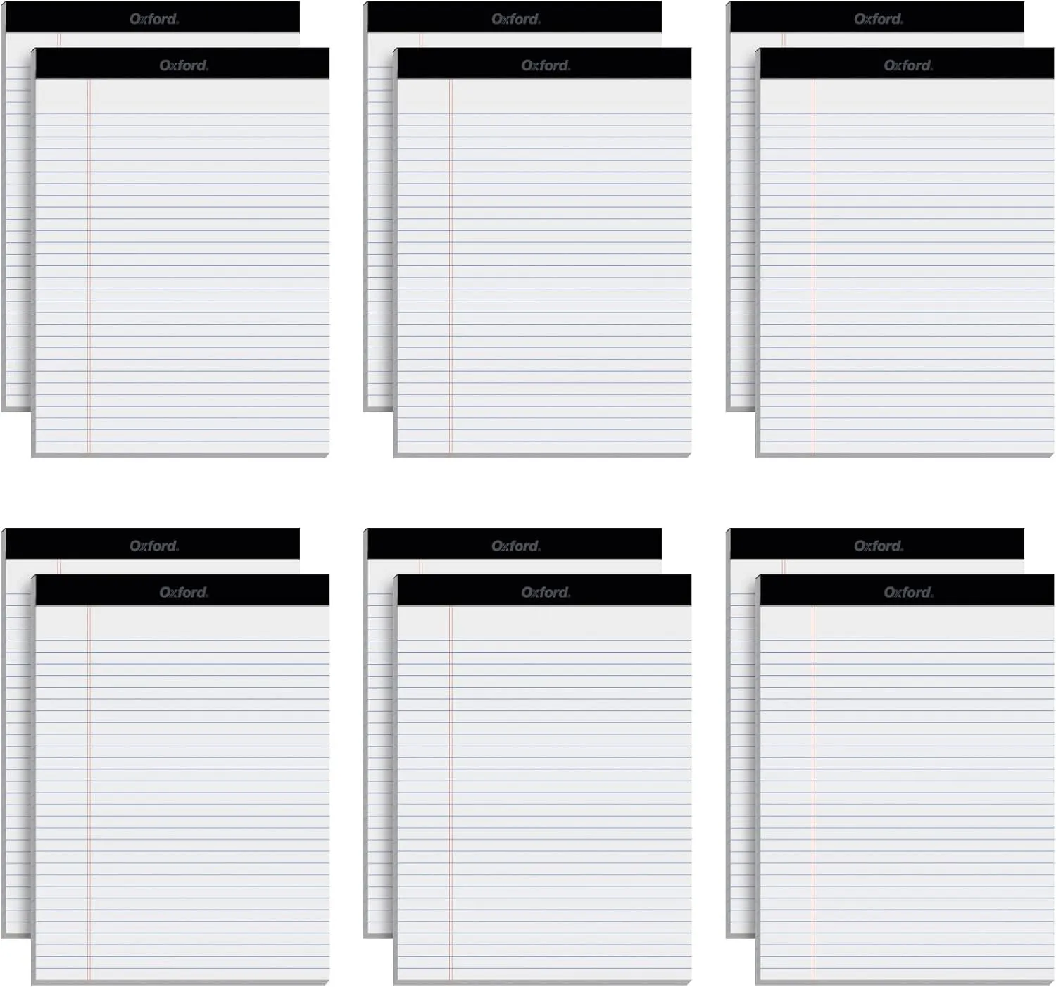 Oxford 8.5 x 11 Legal Pads, 12 Pack, Wide Ruled, White Paper, 50 Sheets Per Writing Pad, Made in the USA (74030)