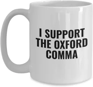 Oxford Comma Coffee Mug Gift for English Teacher Writer Editor