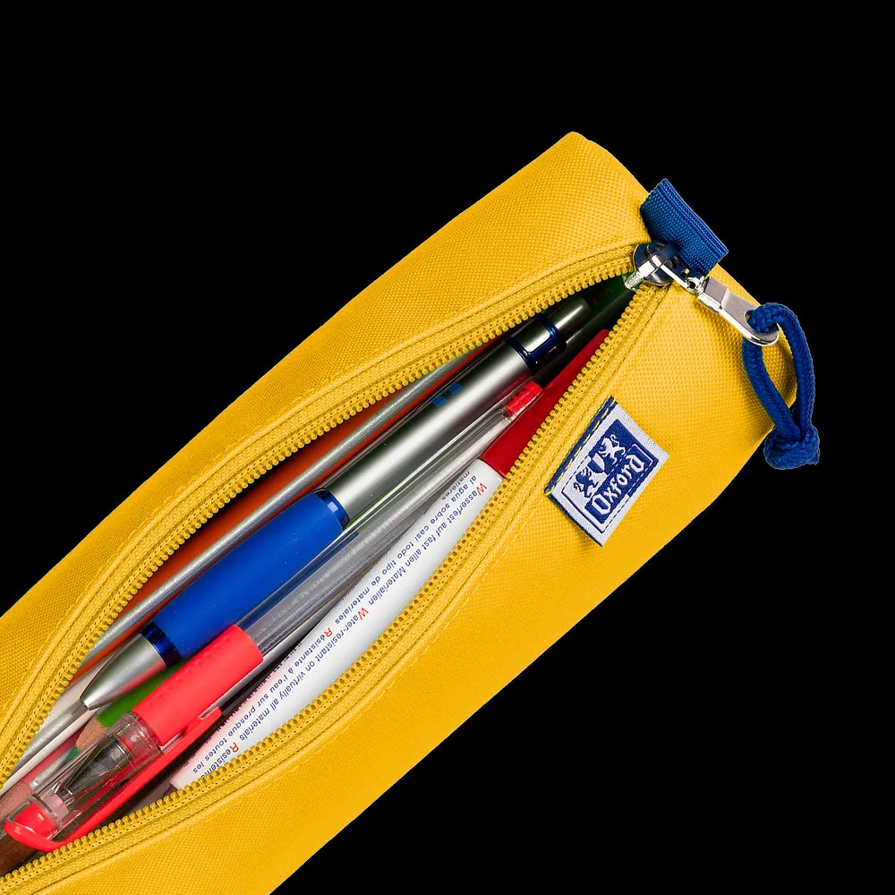 Oxford Yellow Large Round Pencil Case
