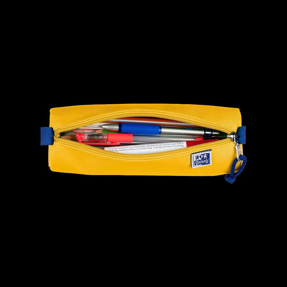 Oxford Yellow Large Round Pencil Case