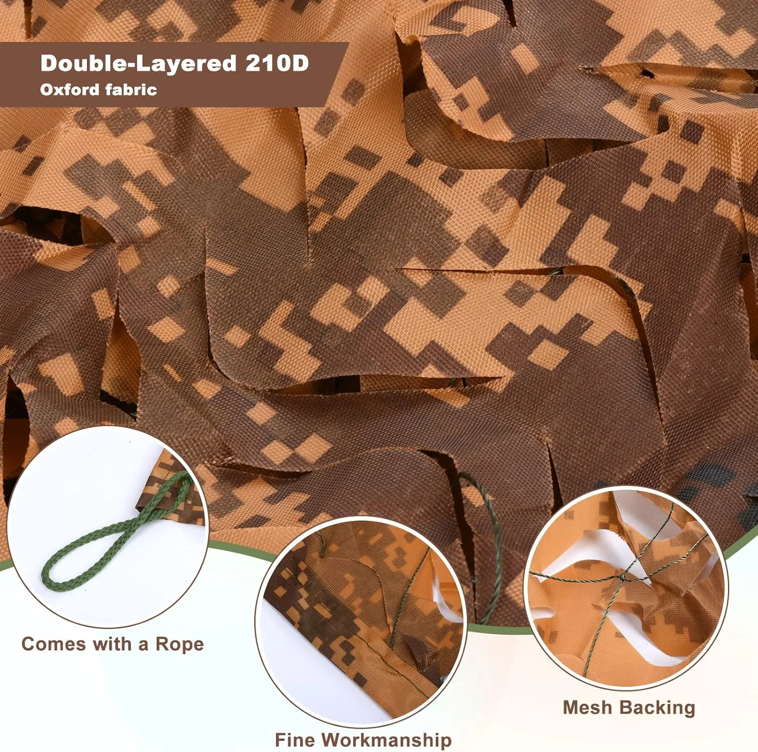 PATIKIL Camouflage Netting Camo Net 210D Oxford Durable Camo Mesh Netting Blind Sunshade Hunting Shooting Hide Army for Camping Theme Party