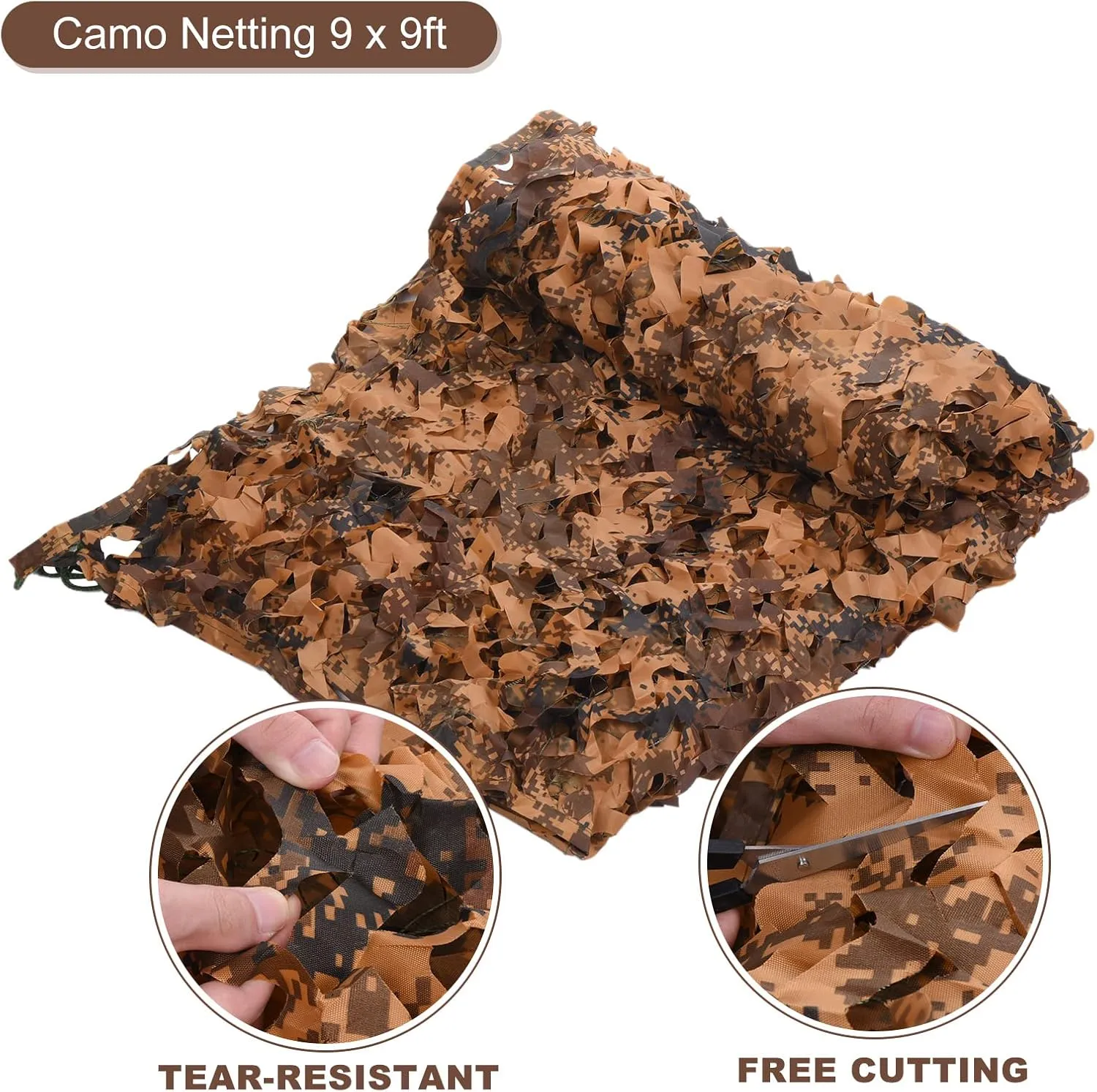 PATIKIL Camouflage Netting Camo Net 210D Oxford Durable Camo Mesh Netting Blind Sunshade Hunting Shooting Hide Army for Camping Theme Party