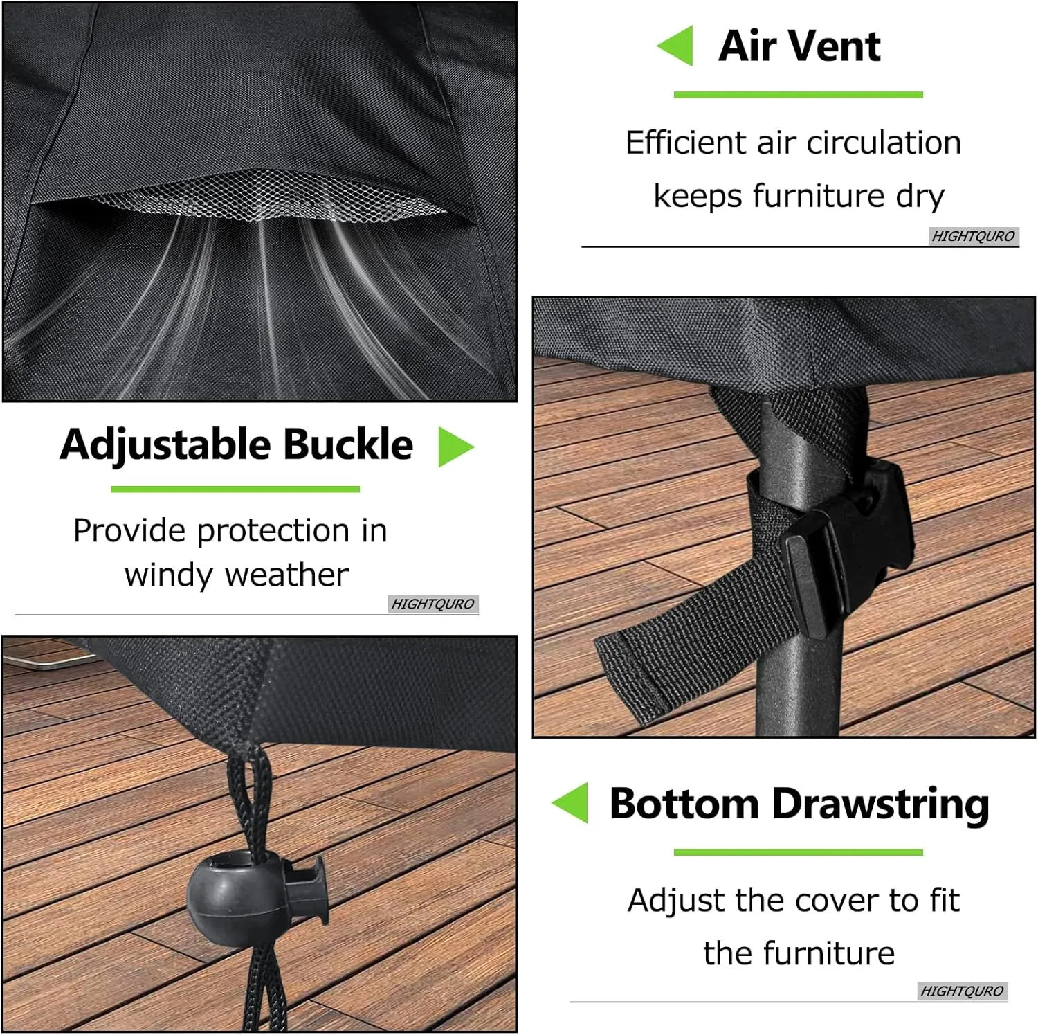 Patio Furniture Covers Waterproof, Heavy Duty 600D Outdoor Furniture Covers for Outside Sectional Sofa Set,Tear Resistance and Anti-UV,110"L x 84"W x 28"H, Black with White Border