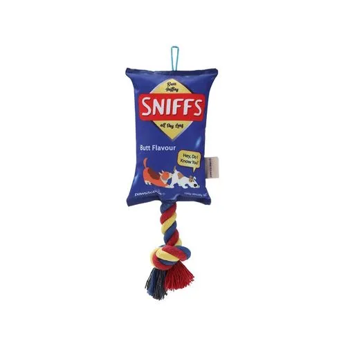 Paws and Claws - 38cm Pet/Dog Toy Sniffs Chips Snacks Oxford Tugger w/ Rope - Assorted - 2PK