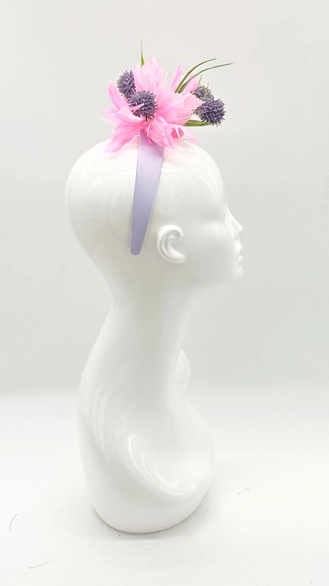 Pink and purple Kentucky Derby Fascinator, derby hat Kentucky Derby Hat Alternative, Floral Fascinator, (SILVER LINE)