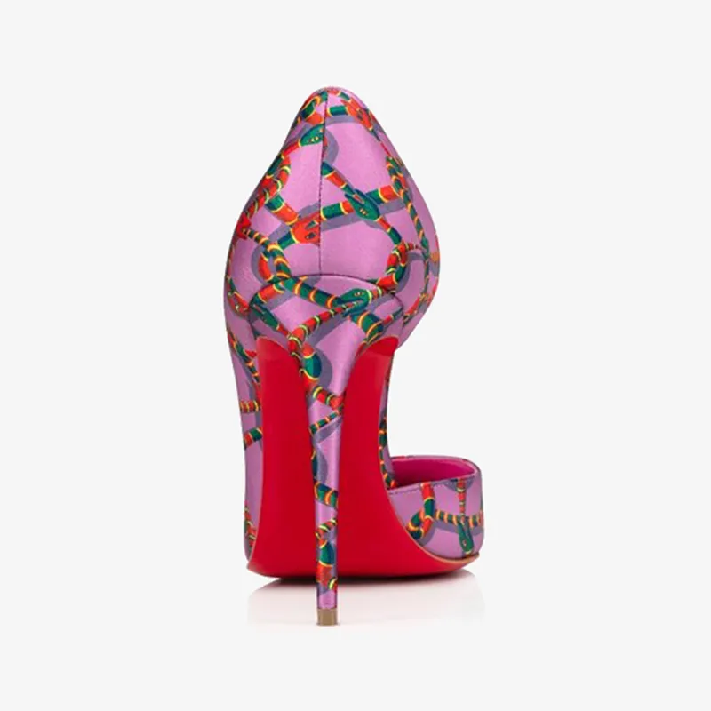 Pink satin Pump with Low-Cut Vamp