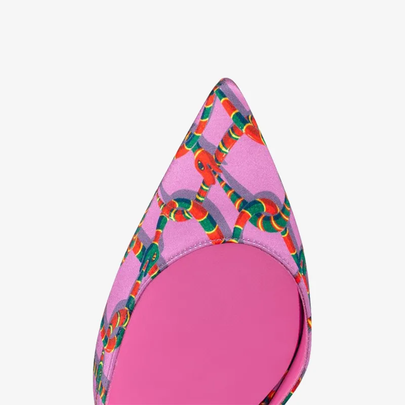 Pink satin Pump with Low-Cut Vamp