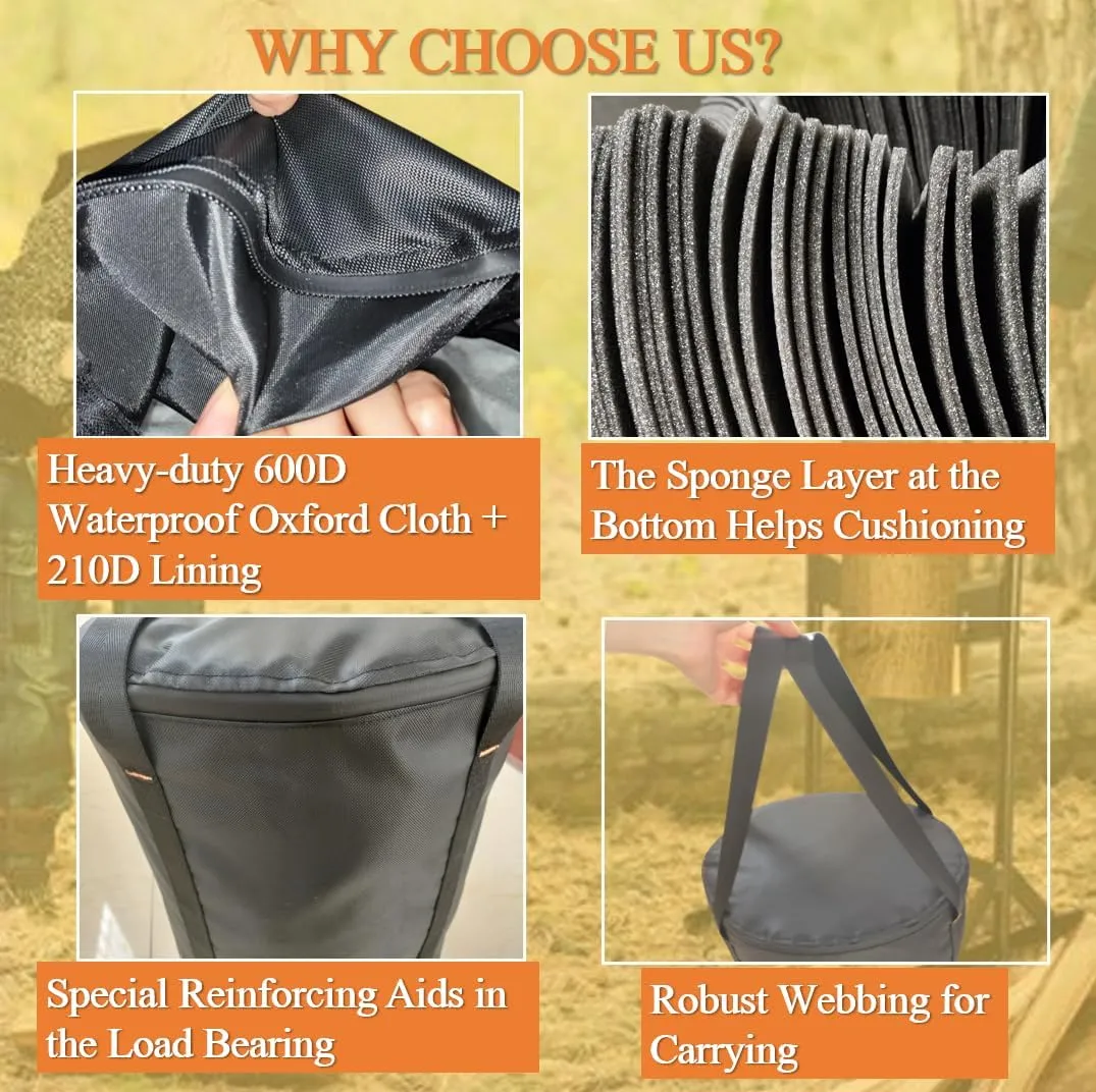 Portable Bag Waterproof (XL),for Camping Portable Cutlery Bag, Moving Storage,RV Storage, Water Pipe, Accessory, Travel Carrying,Double-Layer Oxford,Black