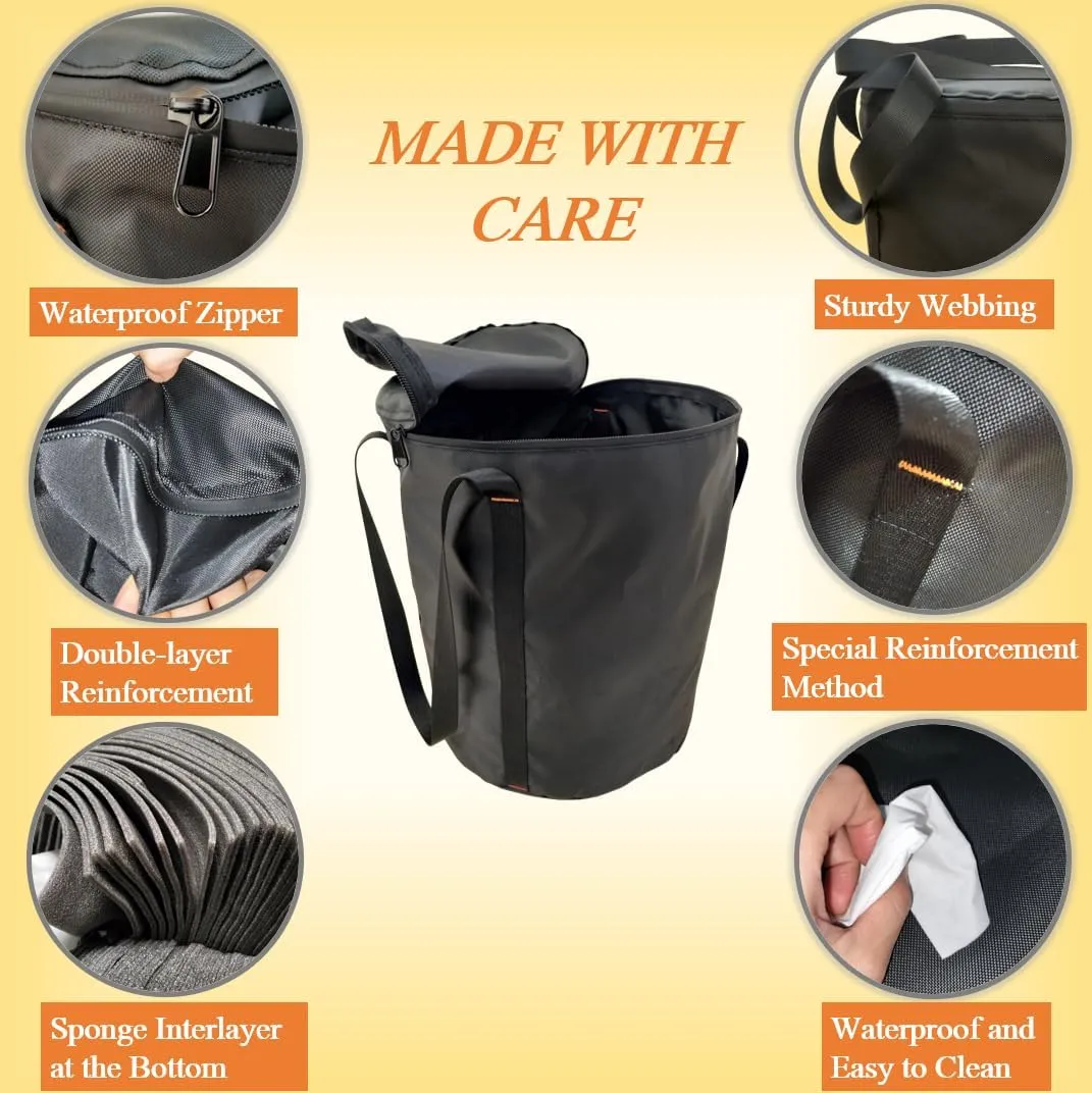 Portable Bag Waterproof (XL),for Camping Portable Cutlery Bag, Moving Storage,RV Storage, Water Pipe, Accessory, Travel Carrying,Double-Layer Oxford,Black
