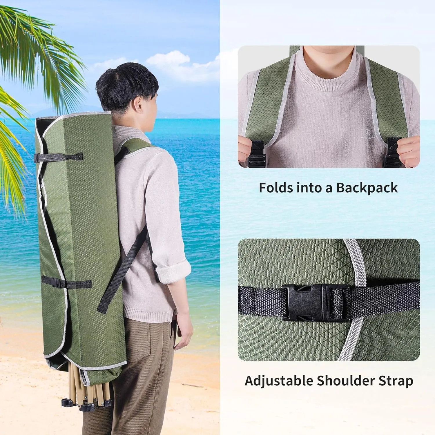 Portable Camping Chair with Canopy - Folding Chair with Canopy, Durable 600D Oxford Canopy Chair for Camping, Beach, Picnics, Fishing & Sports