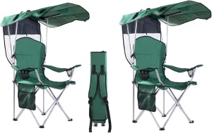 Portable Camping Chair with Canopy - Folding Chair with Canopy, Durable 600D Oxford Canopy Chair for Camping, Beach, Picnics, Fishing & Sports
