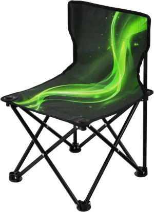 Portable Camping Folding Chairs Foldable Chair Small Green Light Wave Lightweight Backpacking Outdoor Outside Fishing